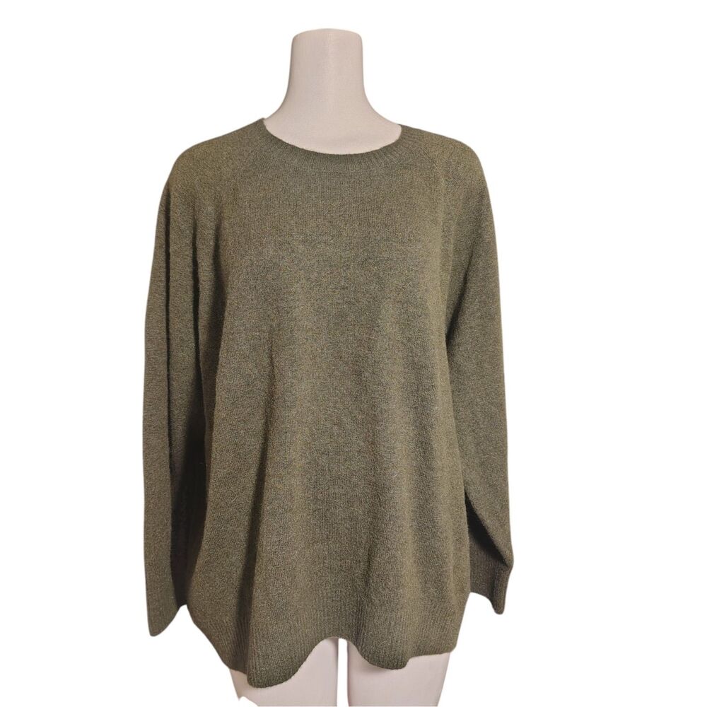 OLD NAVY Recycled Knit Pullover Crew Neck Sweater Mens XL Olive Green Soft 00056